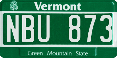 VT license plate NBU873
