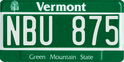 VT license plate NBU875