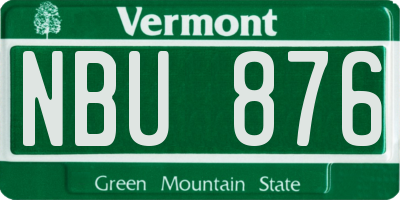 VT license plate NBU876