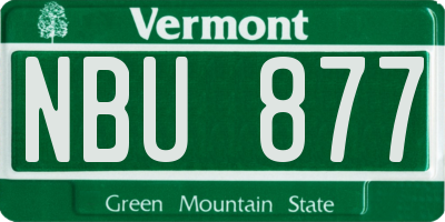 VT license plate NBU877