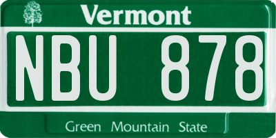 VT license plate NBU878