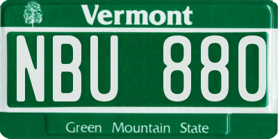 VT license plate NBU880