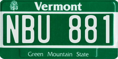 VT license plate NBU881