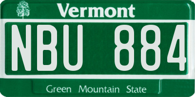 VT license plate NBU884