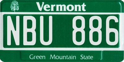 VT license plate NBU886