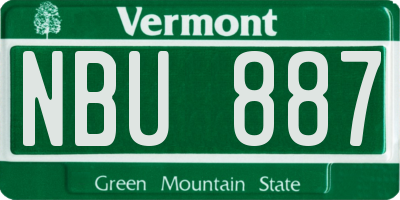 VT license plate NBU887