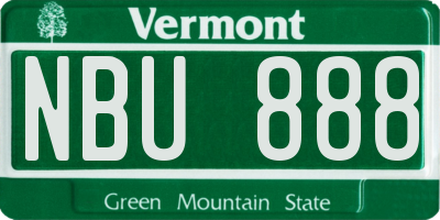 VT license plate NBU888
