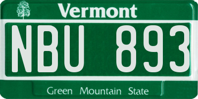 VT license plate NBU893