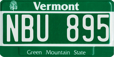 VT license plate NBU895