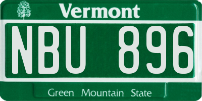 VT license plate NBU896