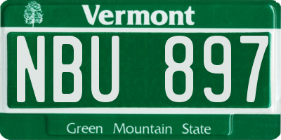 VT license plate NBU897