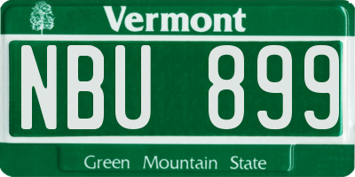 VT license plate NBU899