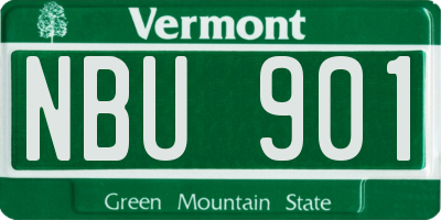 VT license plate NBU901