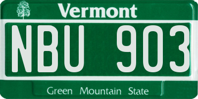 VT license plate NBU903