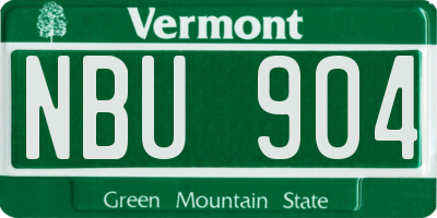 VT license plate NBU904