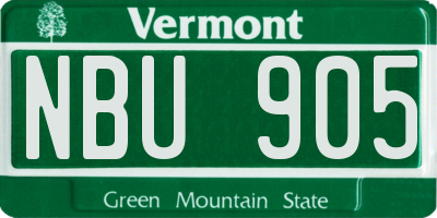 VT license plate NBU905
