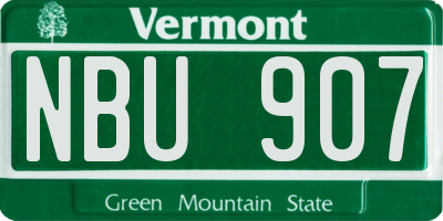 VT license plate NBU907