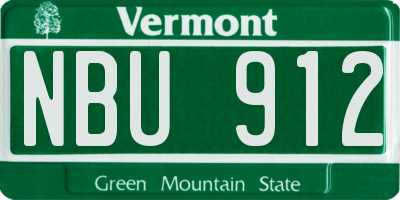 VT license plate NBU912