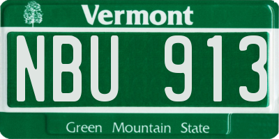 VT license plate NBU913