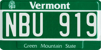 VT license plate NBU919