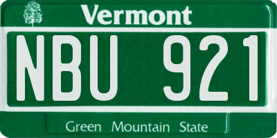 VT license plate NBU921