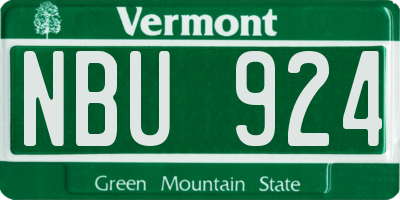 VT license plate NBU924