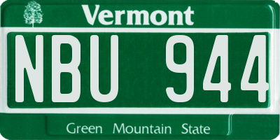 VT license plate NBU944