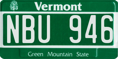 VT license plate NBU946
