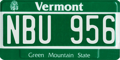 VT license plate NBU956