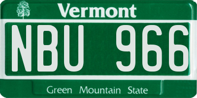 VT license plate NBU966