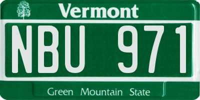 VT license plate NBU971