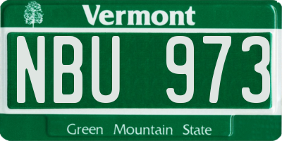 VT license plate NBU973