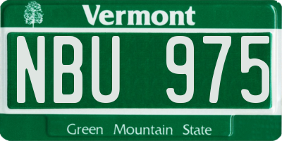 VT license plate NBU975
