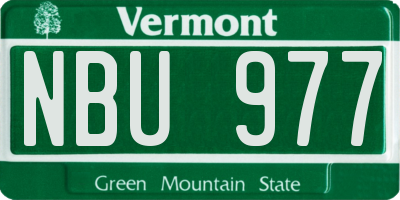 VT license plate NBU977