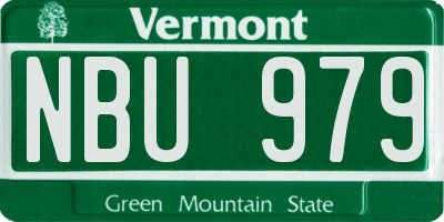 VT license plate NBU979