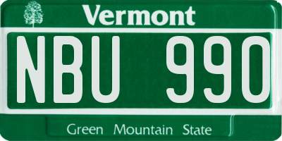 VT license plate NBU990