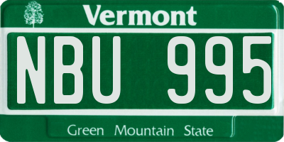 VT license plate NBU995