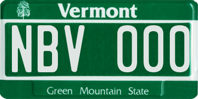 VT license plate NBV000