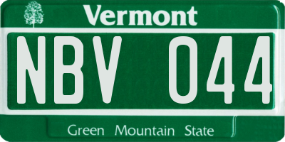 VT license plate NBV044