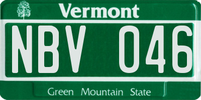 VT license plate NBV046