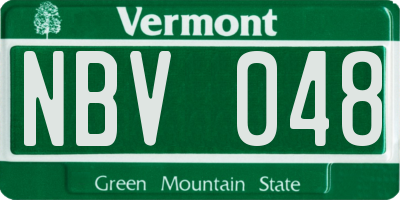 VT license plate NBV048