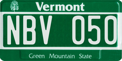 VT license plate NBV050