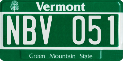 VT license plate NBV051