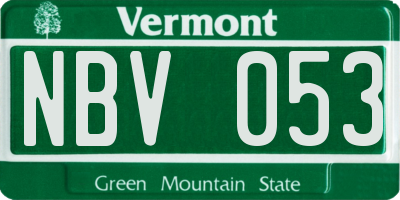 VT license plate NBV053