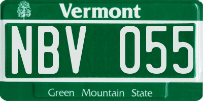 VT license plate NBV055