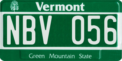 VT license plate NBV056