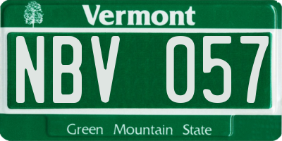 VT license plate NBV057