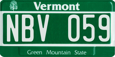 VT license plate NBV059