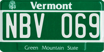 VT license plate NBV069