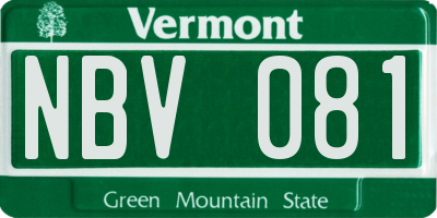 VT license plate NBV081
